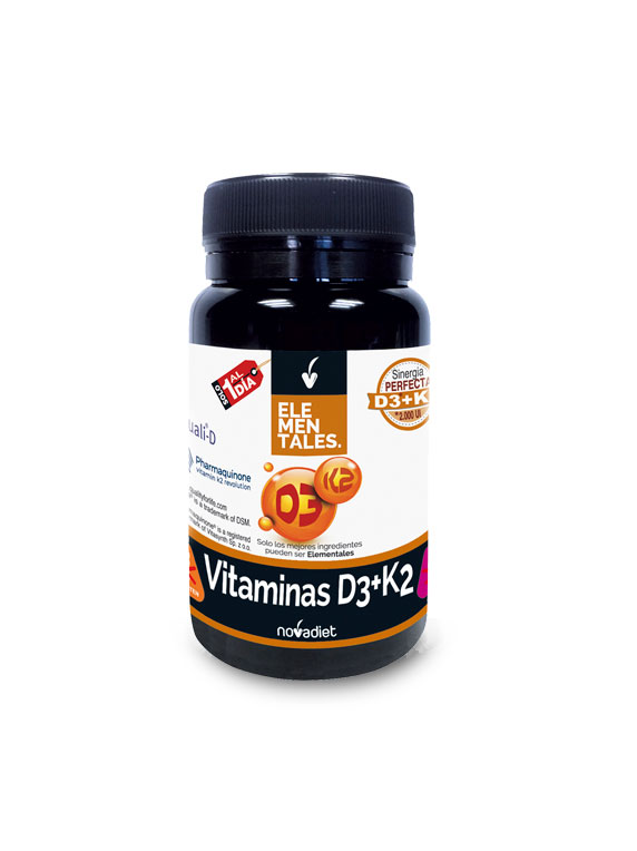 Vitaminas D3 + K2 Elementales de Novadiet, Herbolario Casillas